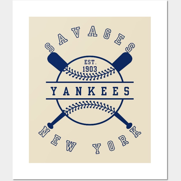 Yankees Savages Baseball Team Wall Art by Alexander S.